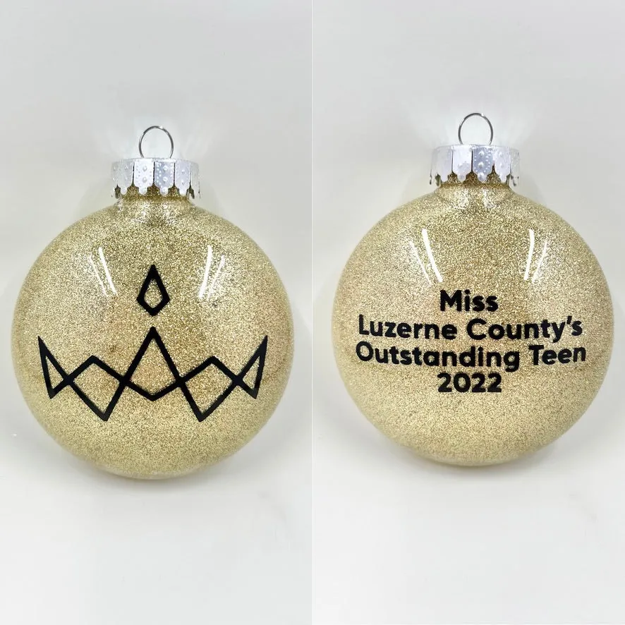 Miss America Title Glitter Christmas Ornament