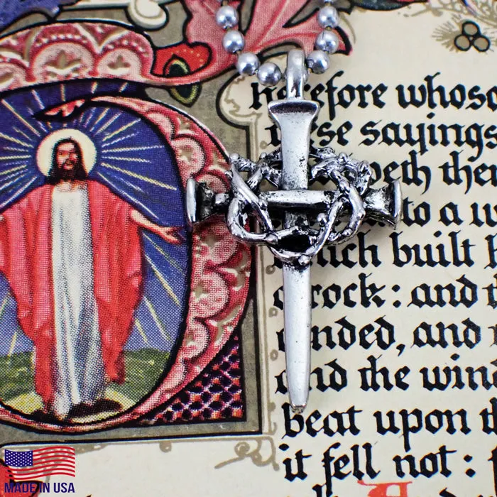 Nail Crown Cross Necklace