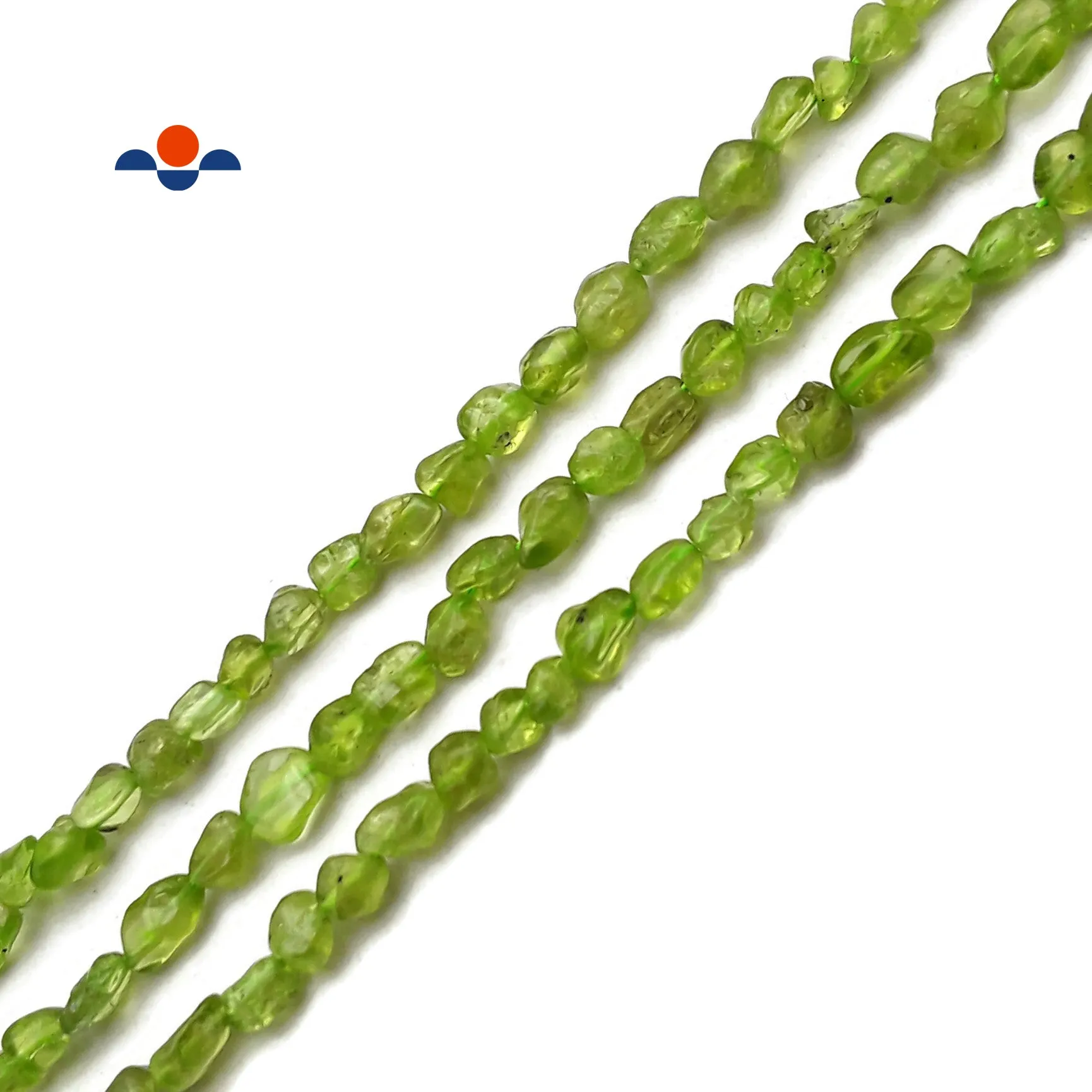 Natural Peridot Faceted Pebble Nugget Beads Approx 4-6mm 15.5" Strand