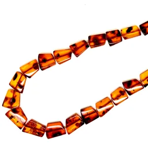 One of a Kind Handmade Cognac Color Baltic Amber Necklace