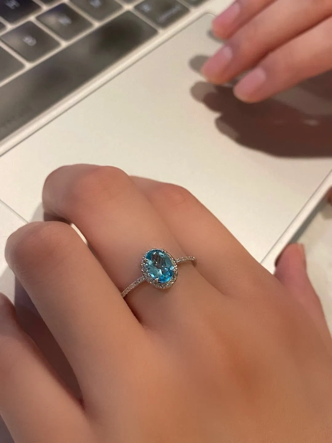 Oval Gemstone Halo Engagement Ring