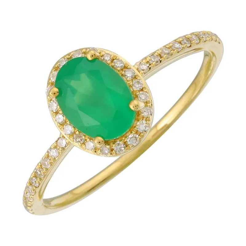Oval Gemstone Halo Engagement Ring