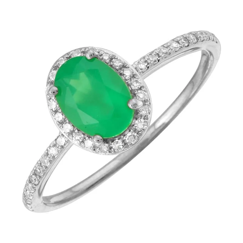 Oval Gemstone Halo Engagement Ring