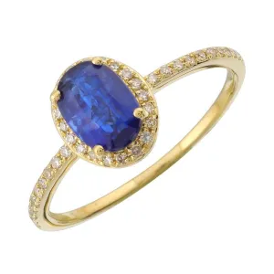 Oval Gemstone Halo Engagement Ring