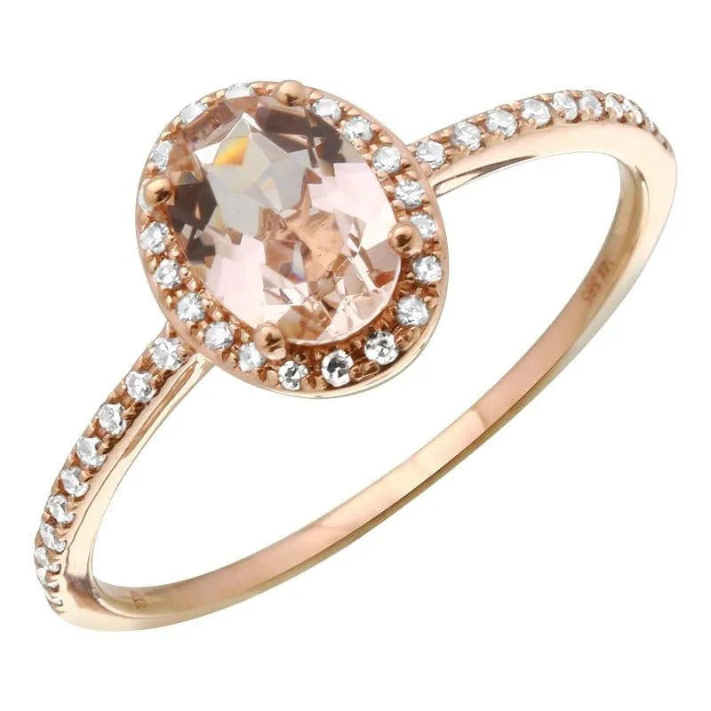 Oval Gemstone Halo Engagement Ring