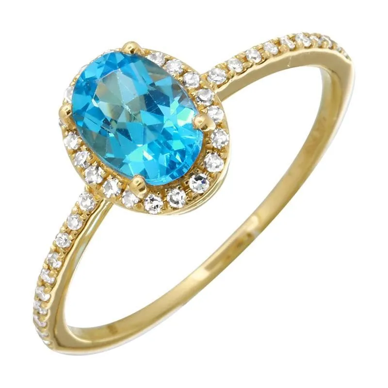 Oval Gemstone Halo Engagement Ring