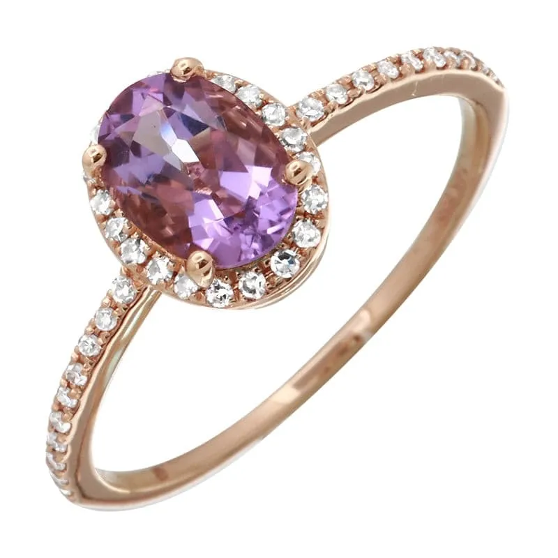 Oval Gemstone Halo Engagement Ring
