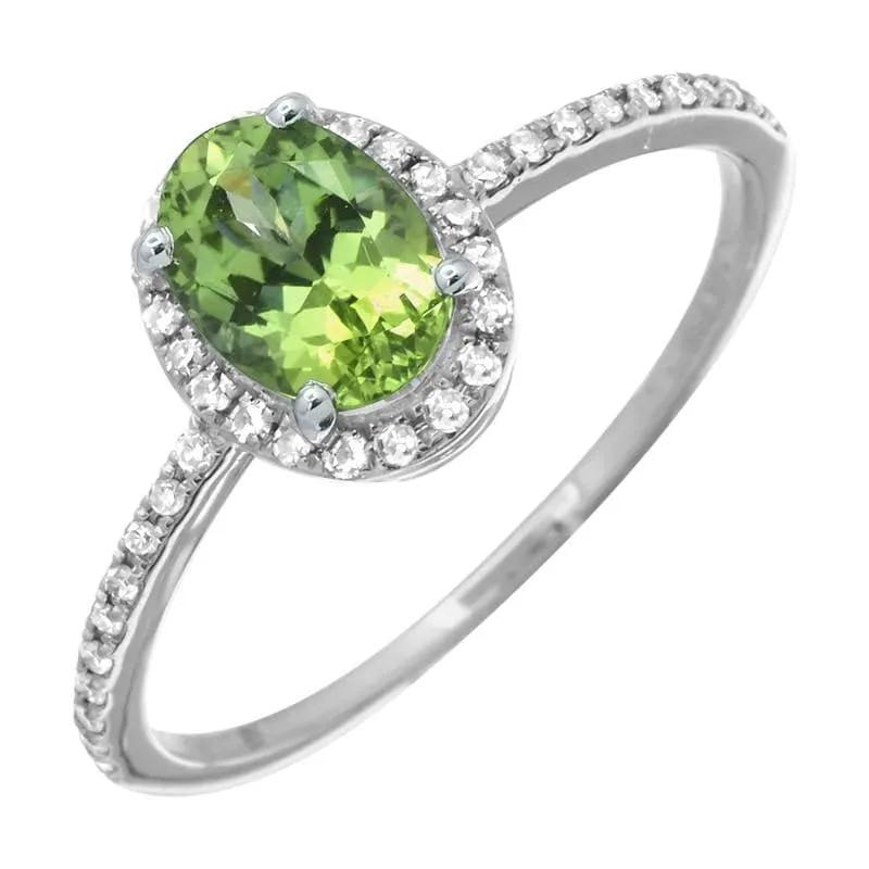 Oval Gemstone Halo Engagement Ring