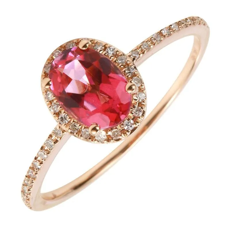 Oval Gemstone Halo Engagement Ring