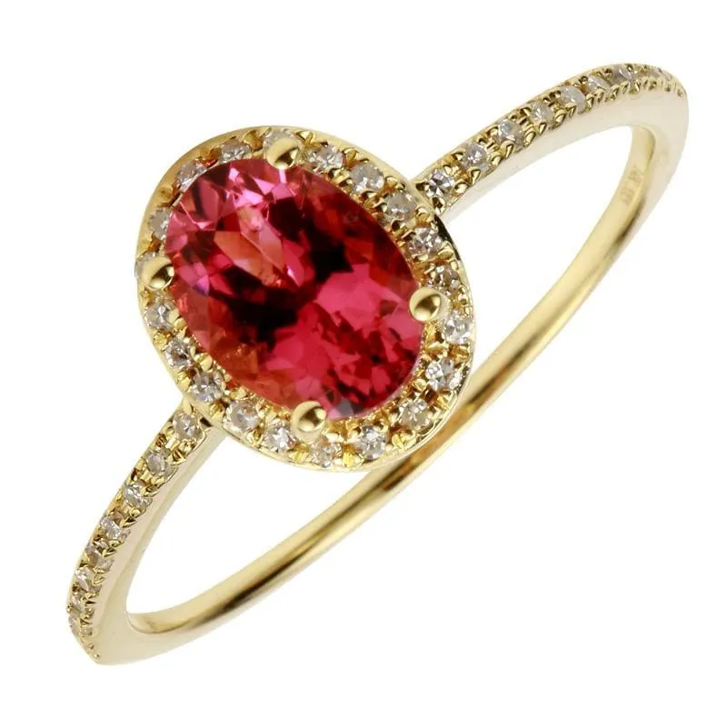 Oval Gemstone Halo Engagement Ring