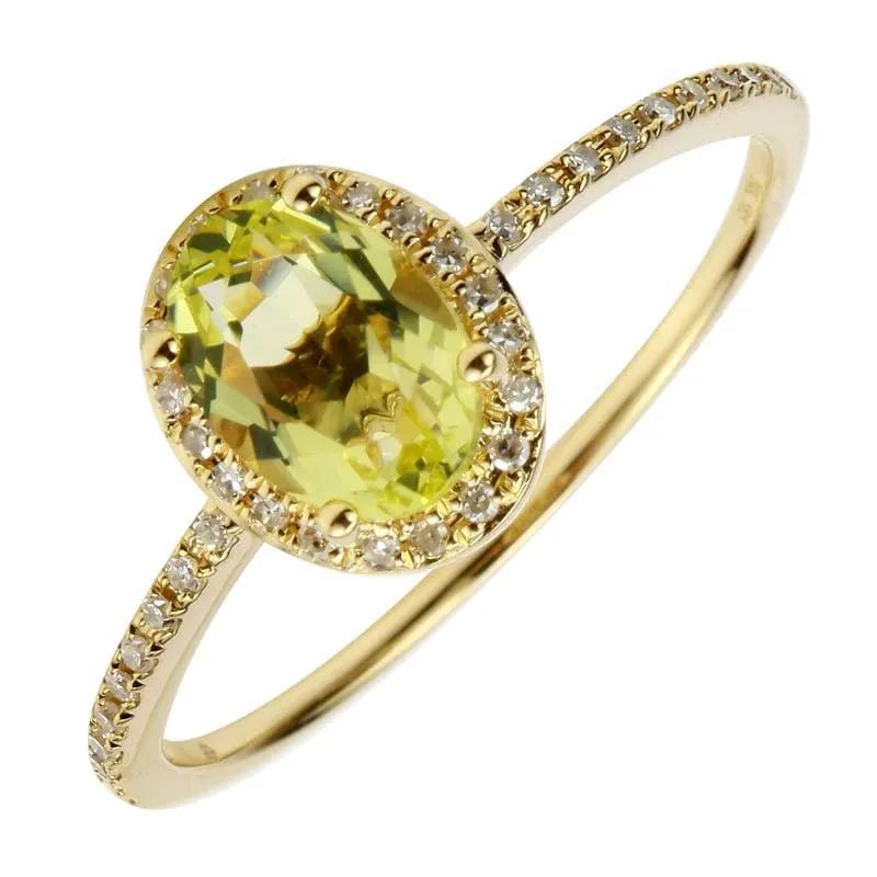 Oval Gemstone Halo Engagement Ring