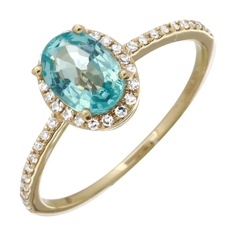 Oval Gemstone Halo Engagement Ring