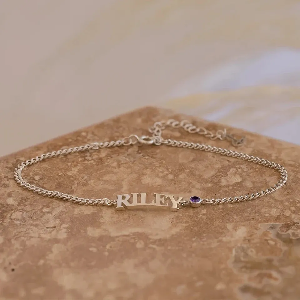 Personalized Birthstone Name Bracelet