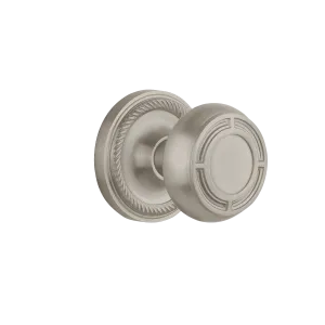 Rope Rosette with Mission Knob in Satin Nickel