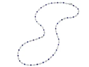 Sapphire and Diamond Necklace in Platinum