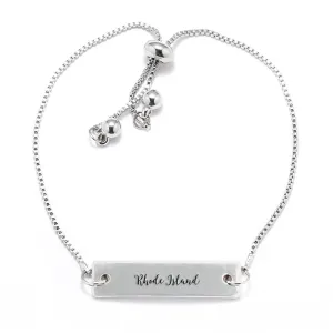 Silver Rhode Island Adjustable Bar Bracelet