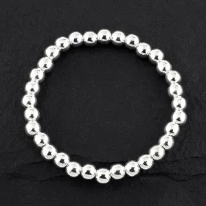 Sterling Silver Beaded Stretch Bracelet