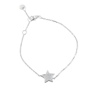 Sterling Silver Edged CZ Star Bracelet