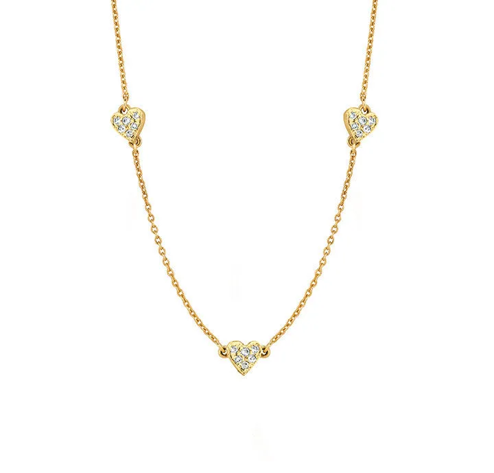 Stud, Bracelet & Necklace Heart Set