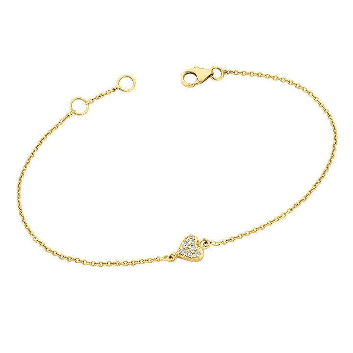 Stud, Bracelet & Necklace Heart Set