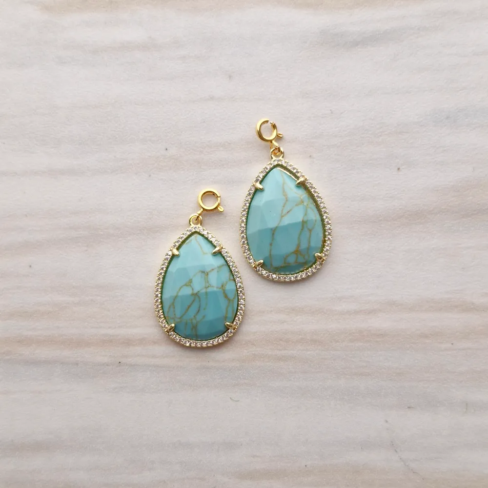 Teardrop Gemstone Detachable Dangles