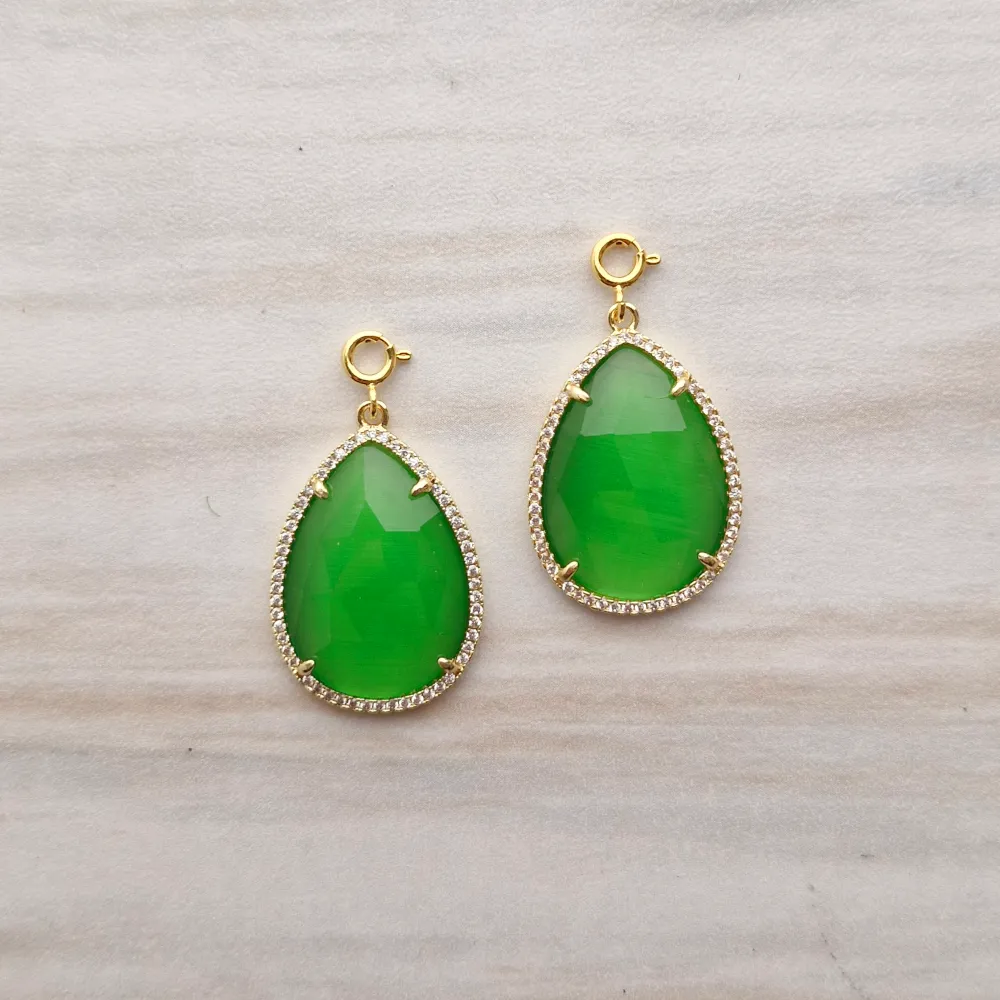 Teardrop Gemstone Detachable Dangles