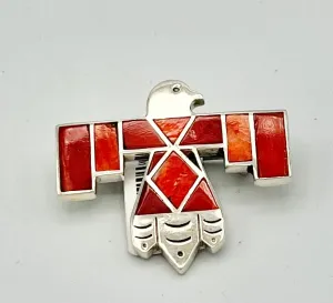 Thunderbird Inlaid Pin Red/Sv.