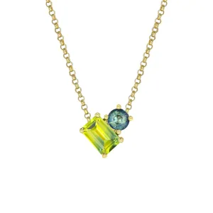 Toi Et Moi Parti & Teal Sapphire Necklace