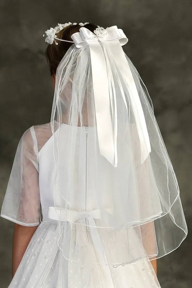 Veil - with Flower Crown   Pearls and Gems