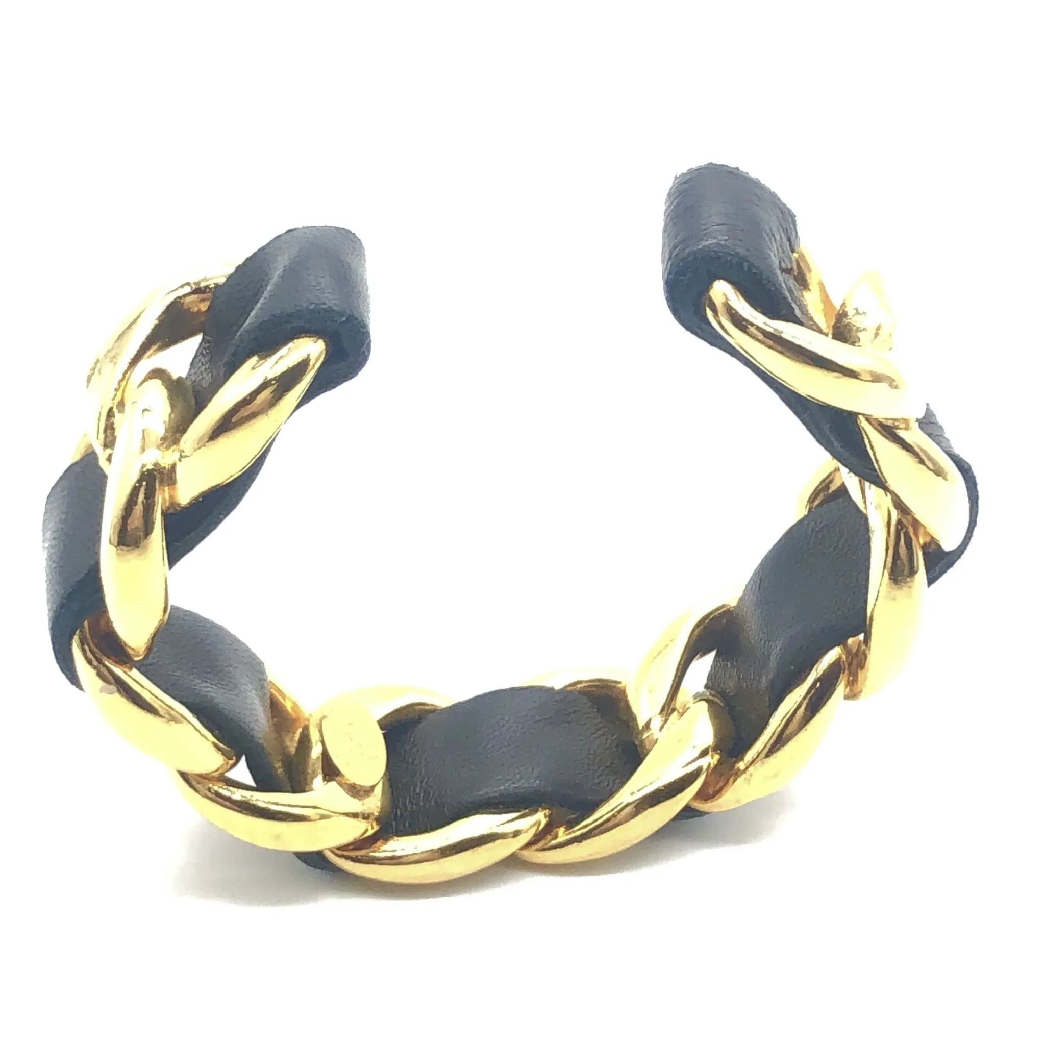 Vintage Chanel Leather Weave Bracelet